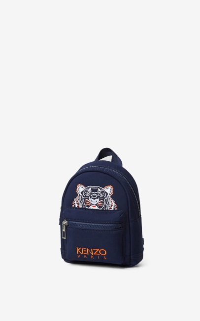 Kenzo Men Mini Neoprene Tiger Backpack Navy Blue
